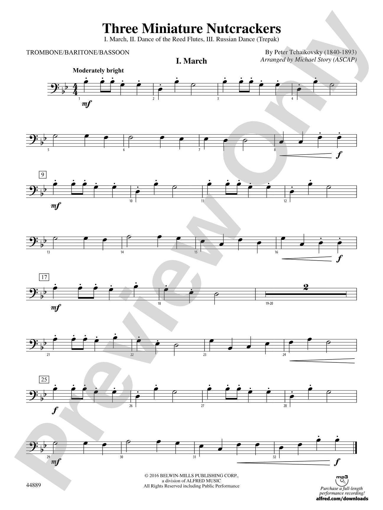 Three Miniature Nutcrackers: 1st Trombone