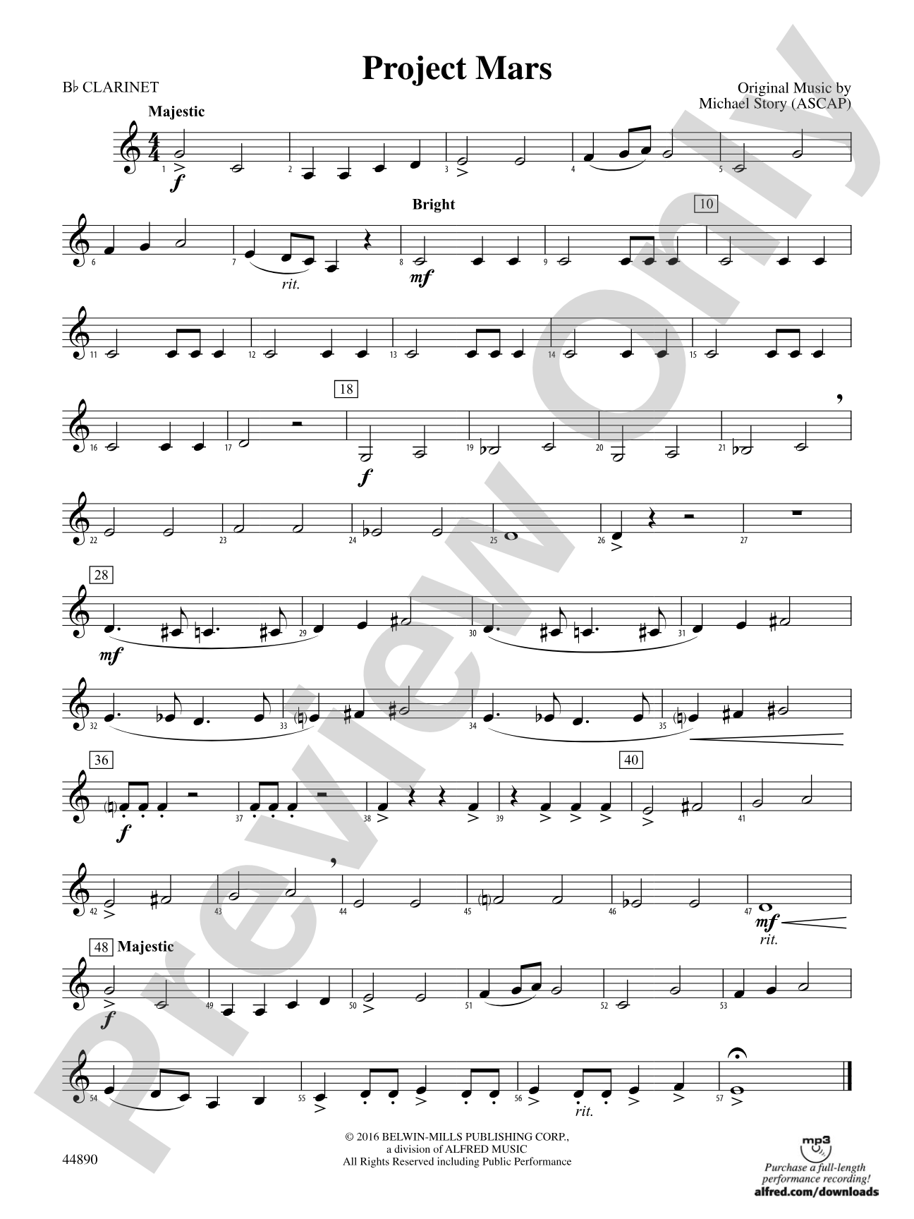 Project Mars: 1st B-flat Clarinet