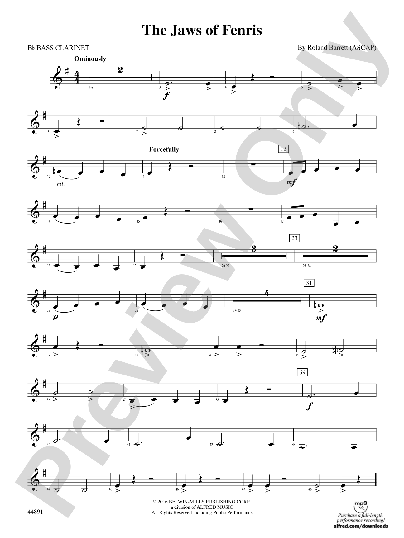 The Jaws of Fenris: B-flat Bass Clarinet