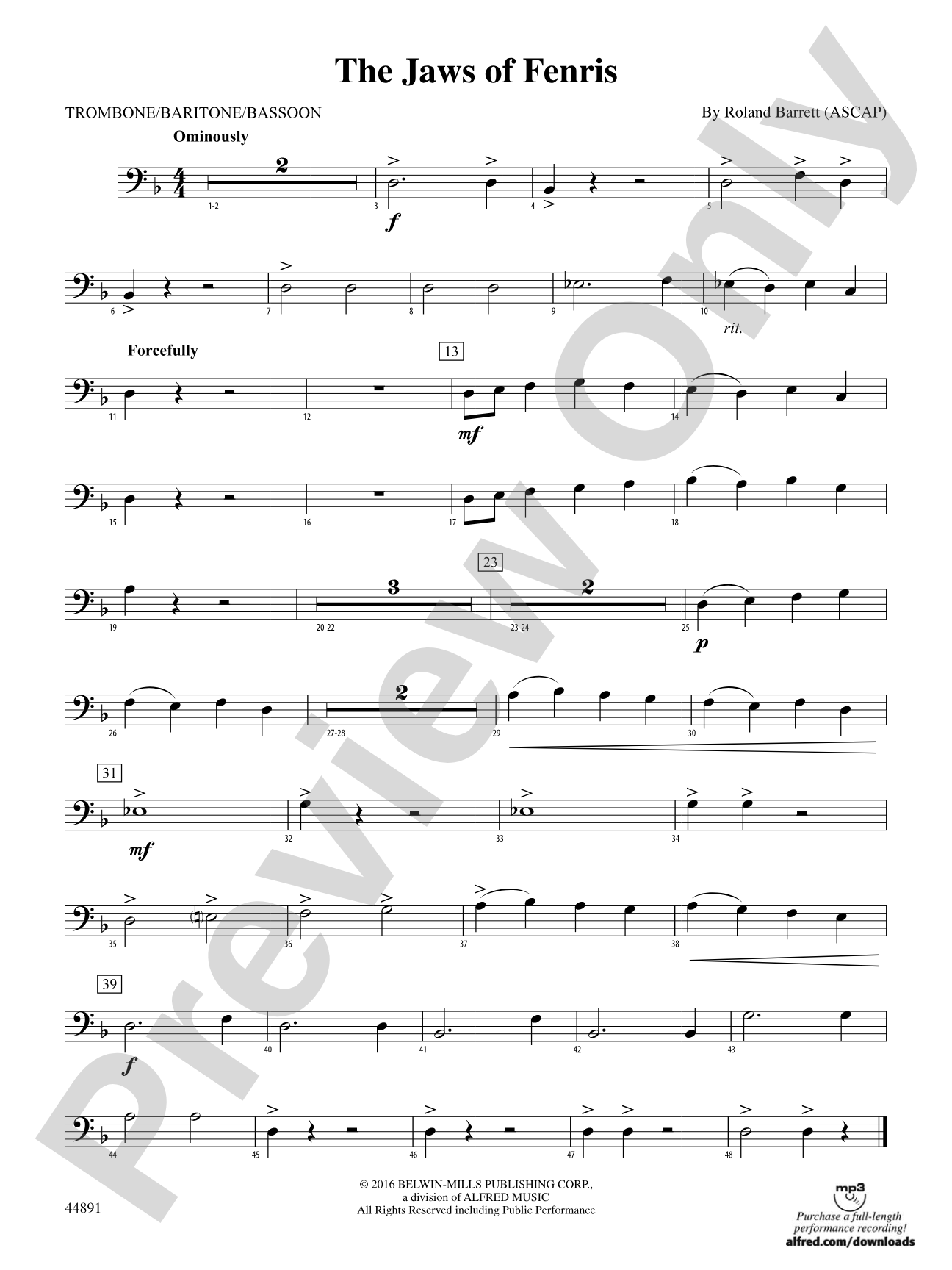 The Jaws of Fenris: 1st Trombone