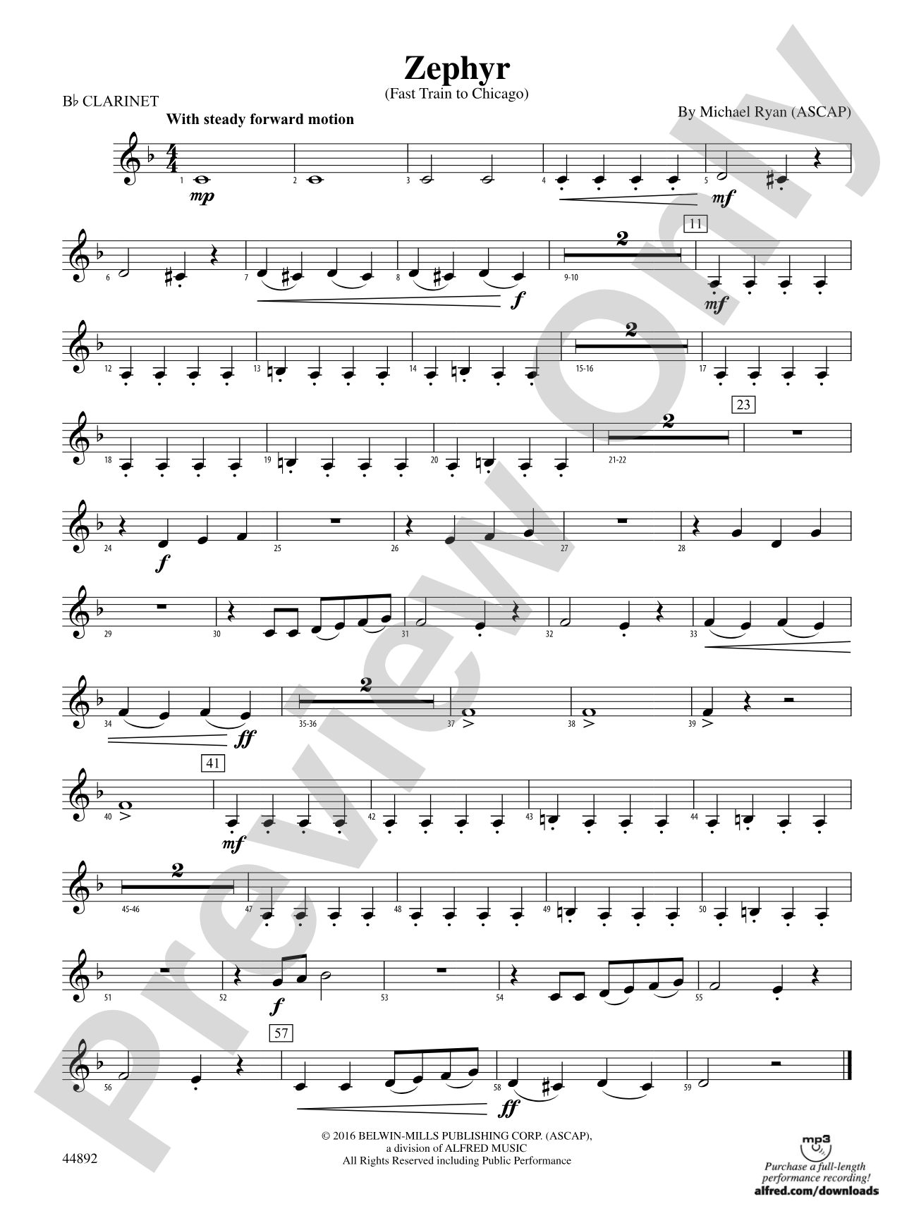 Zephyr: 1st B-flat Clarinet