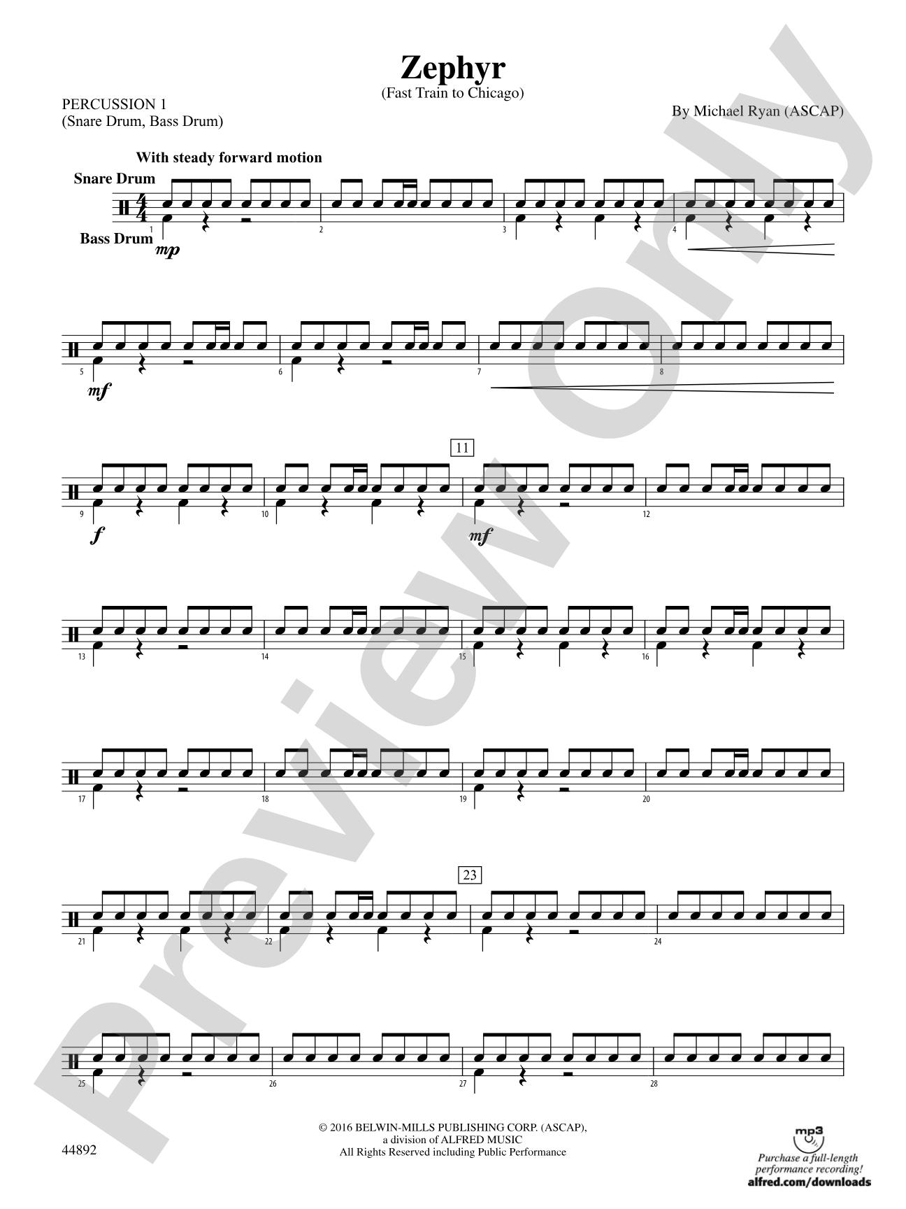 Zephyr: 1st Percussion