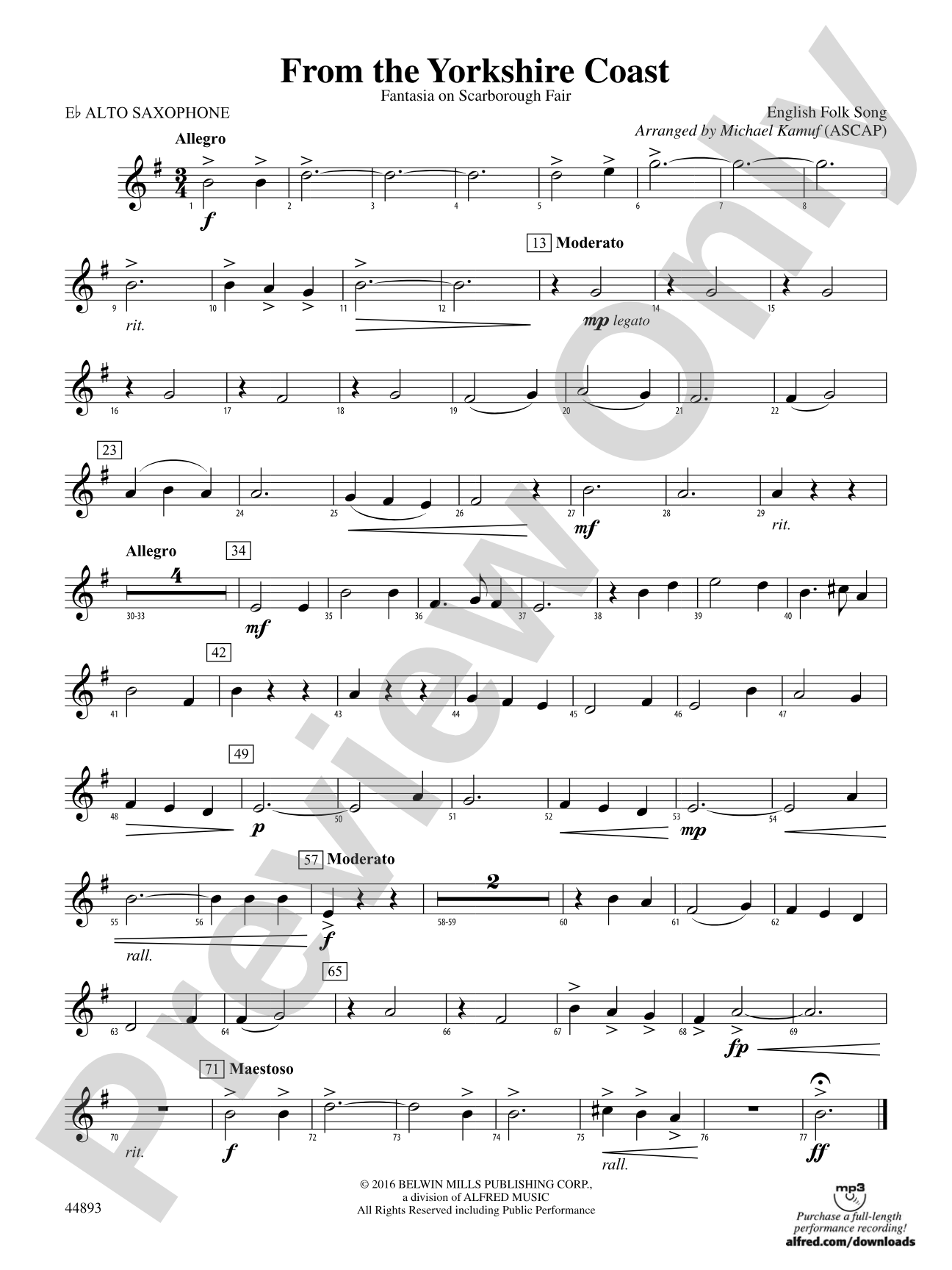 From the Yorkshire Coast: E-flat Alto Saxophone