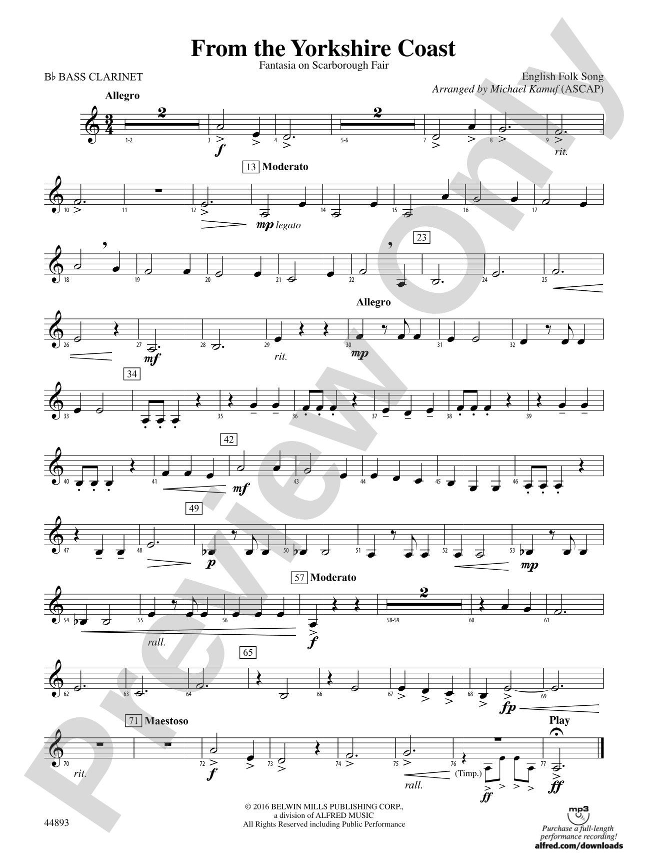 From the Yorkshire Coast: B-flat Bass Clarinet