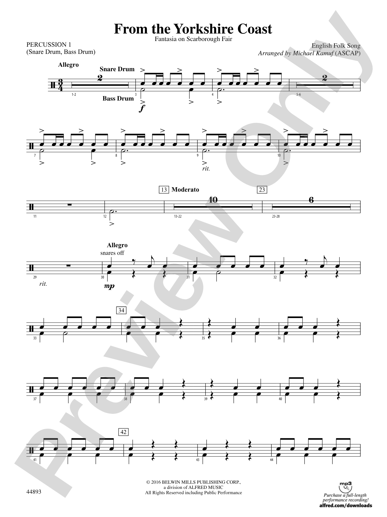From the Yorkshire Coast: 1st Percussion