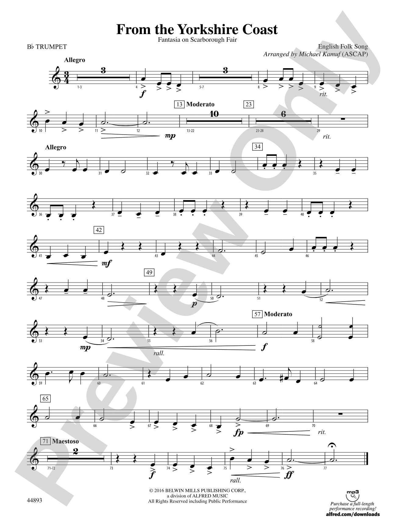 From the Yorkshire Coast: 1st B-flat Trumpet