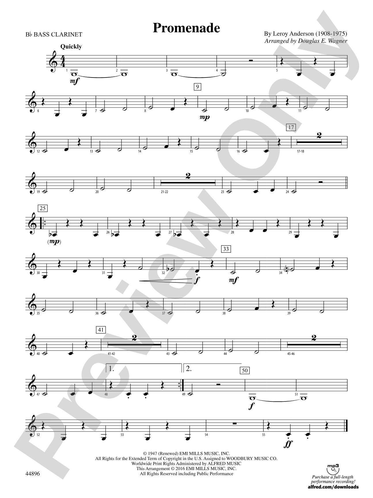 Promenade: B-flat Bass Clarinet