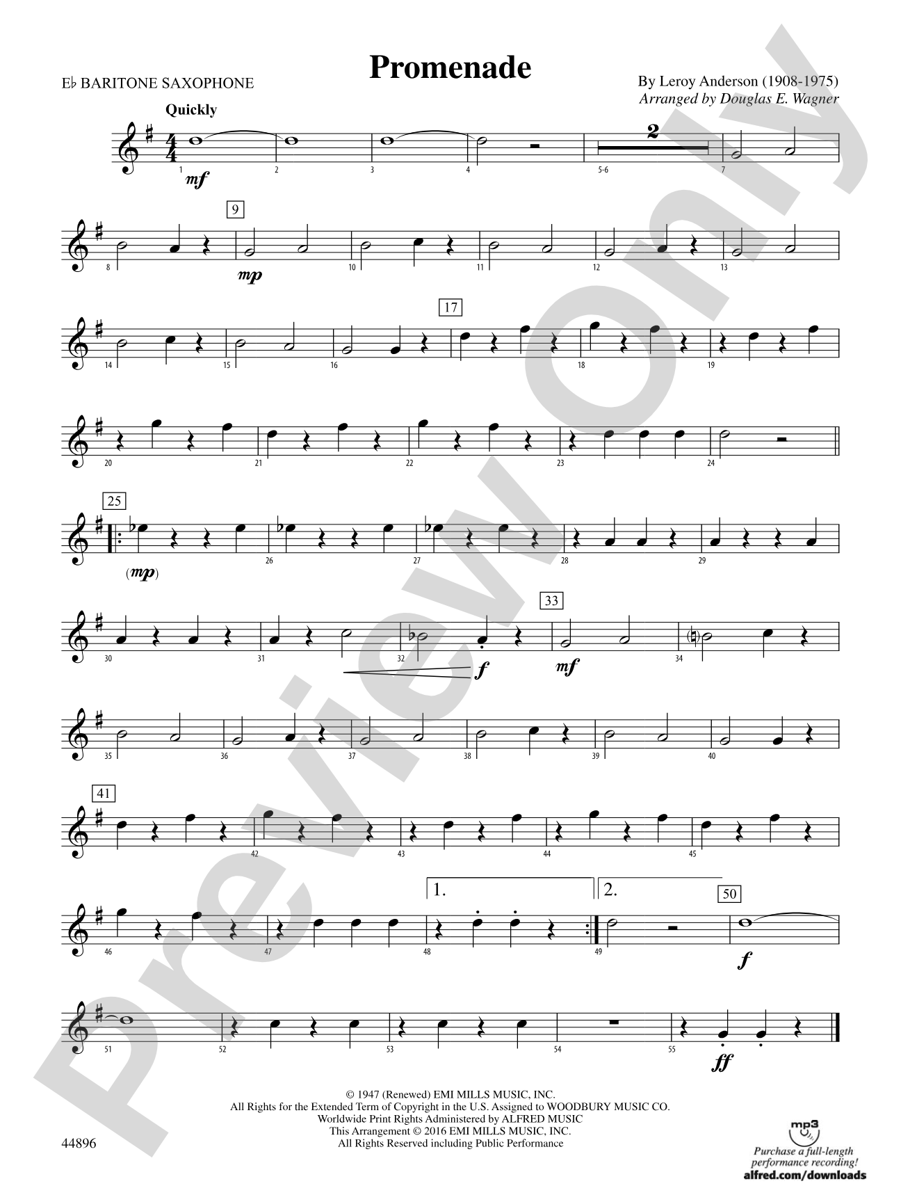 Promenade: E-flat Baritone Saxophone