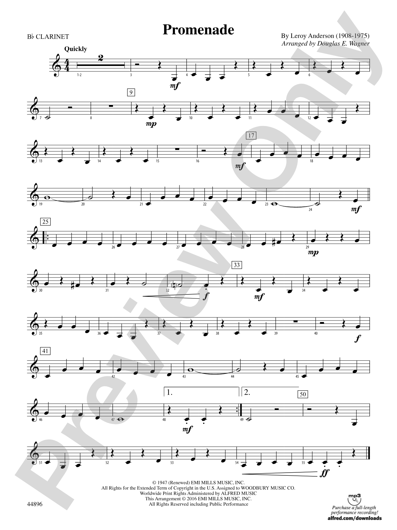 Promenade: 1st B-flat Clarinet