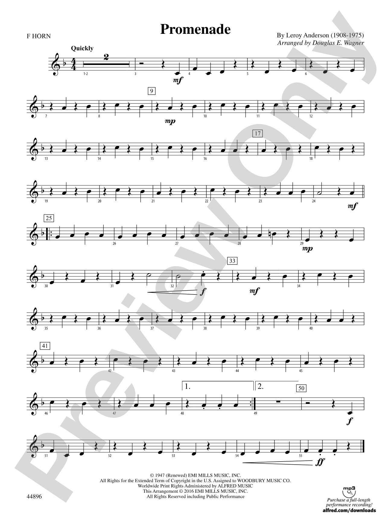 Promenade: 1st F Horn