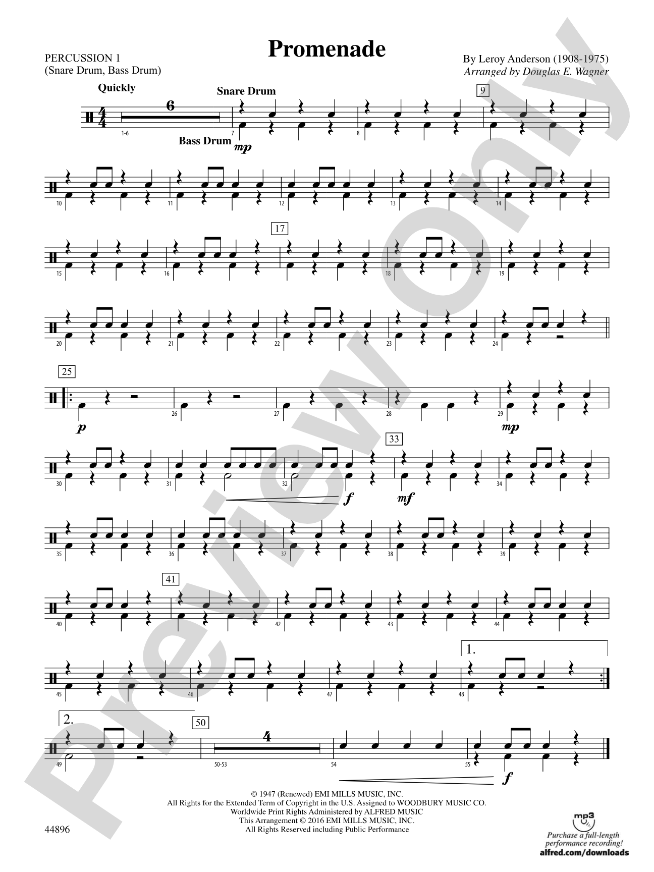 Promenade: 1st Percussion