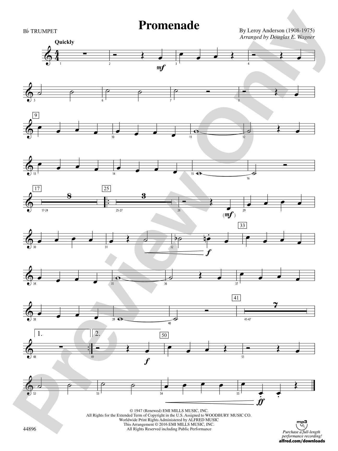 Promenade: 1st B-flat Trumpet