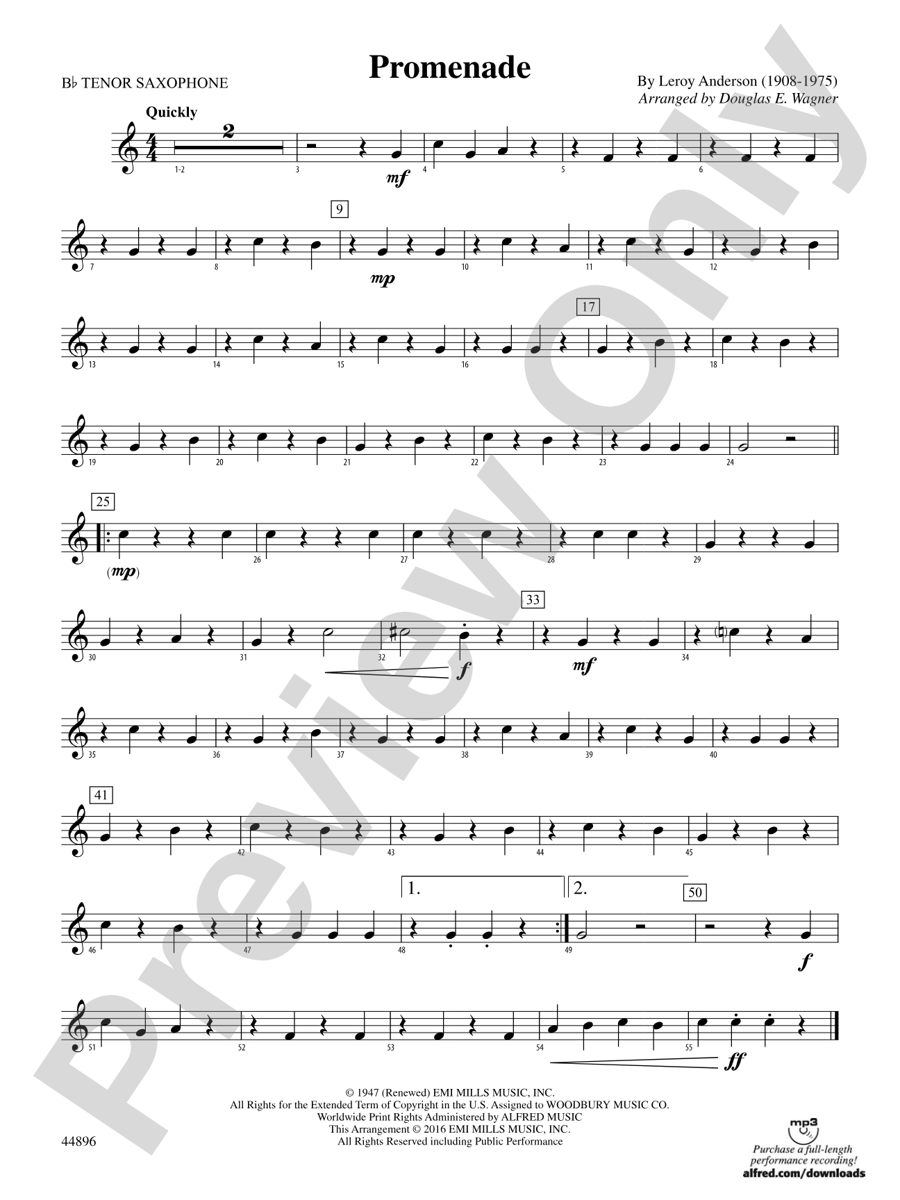 Promenade: B-flat Tenor Saxophone