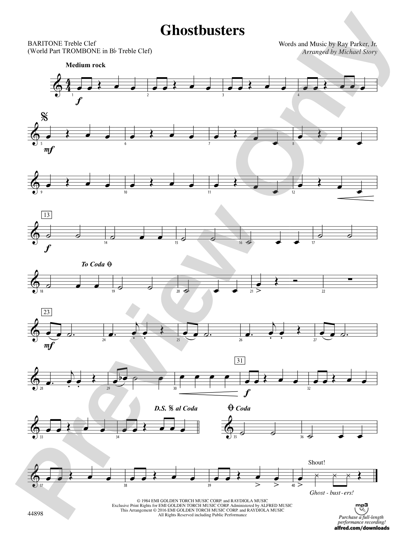 Ghostbusters (from Ghostbusters): Baritone T.C.