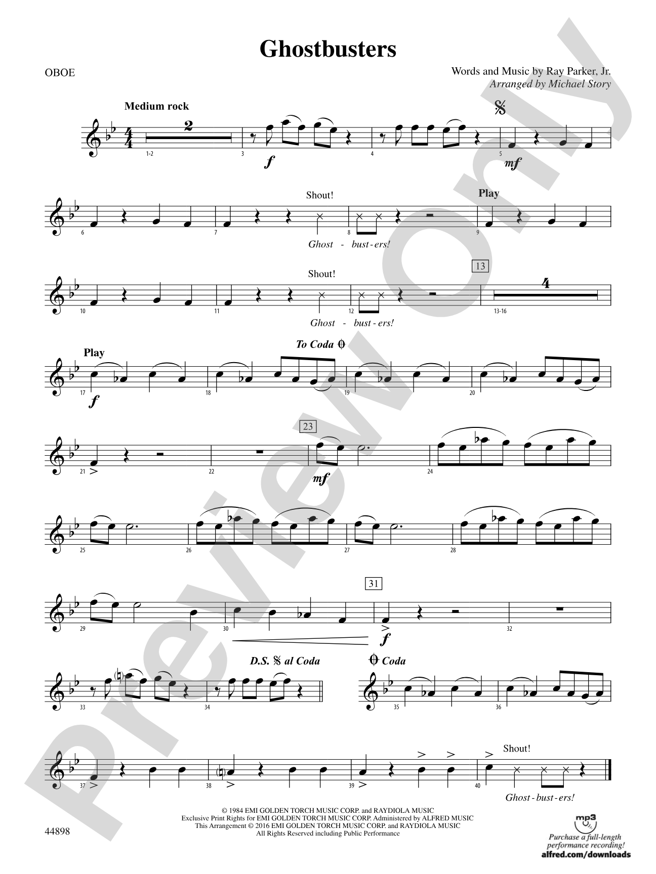 Ghostbusters (from Ghostbusters): Oboe