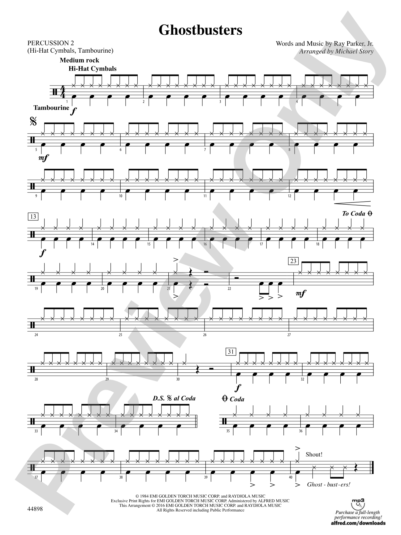 Ghostbusters (from Ghostbusters): 2nd Percussion