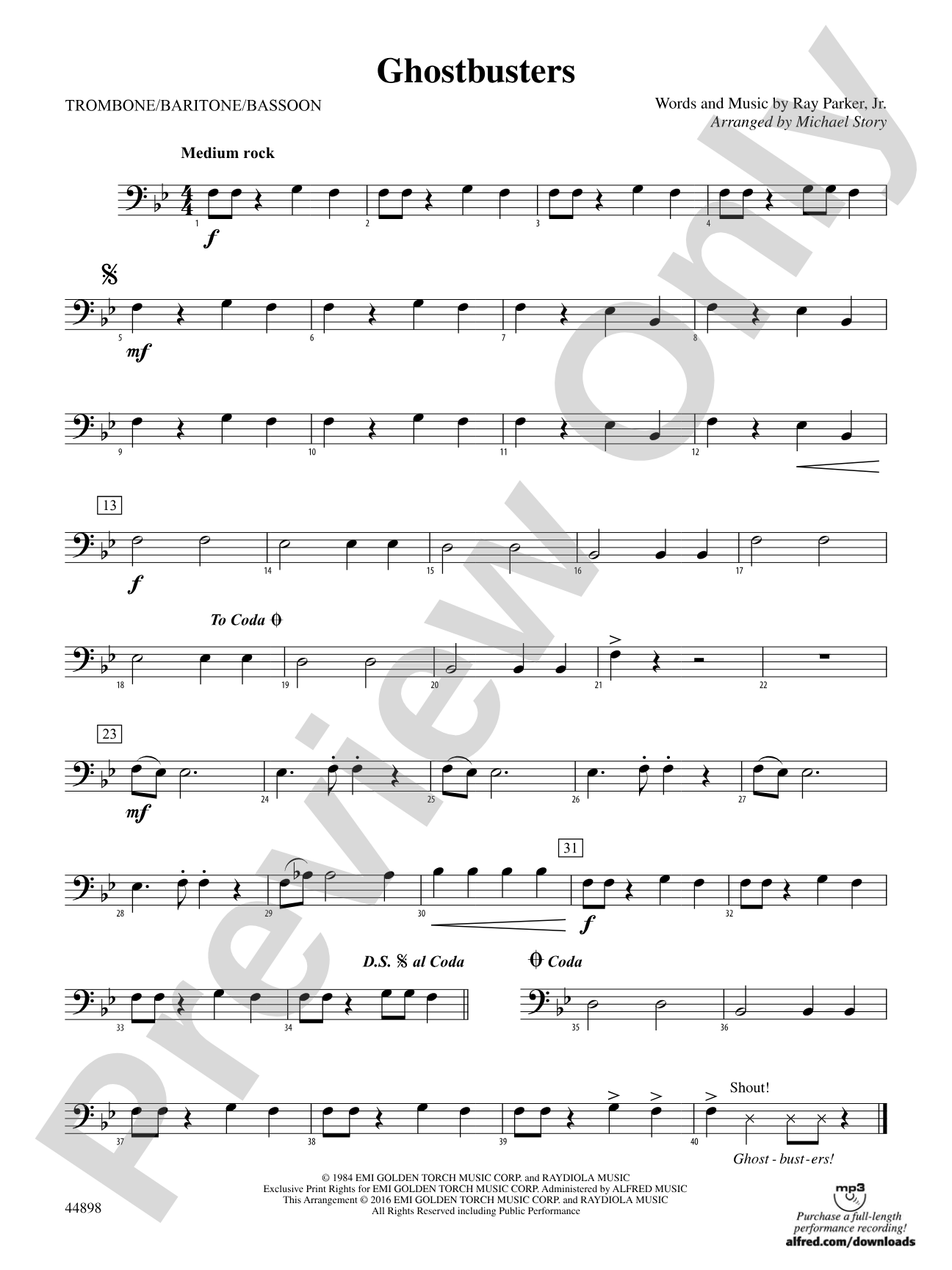 Ghostbusters (from Ghostbusters): 1st Trombone