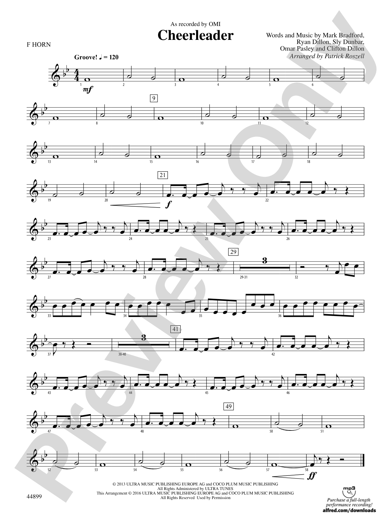 Cheerleader: 1st F Horn