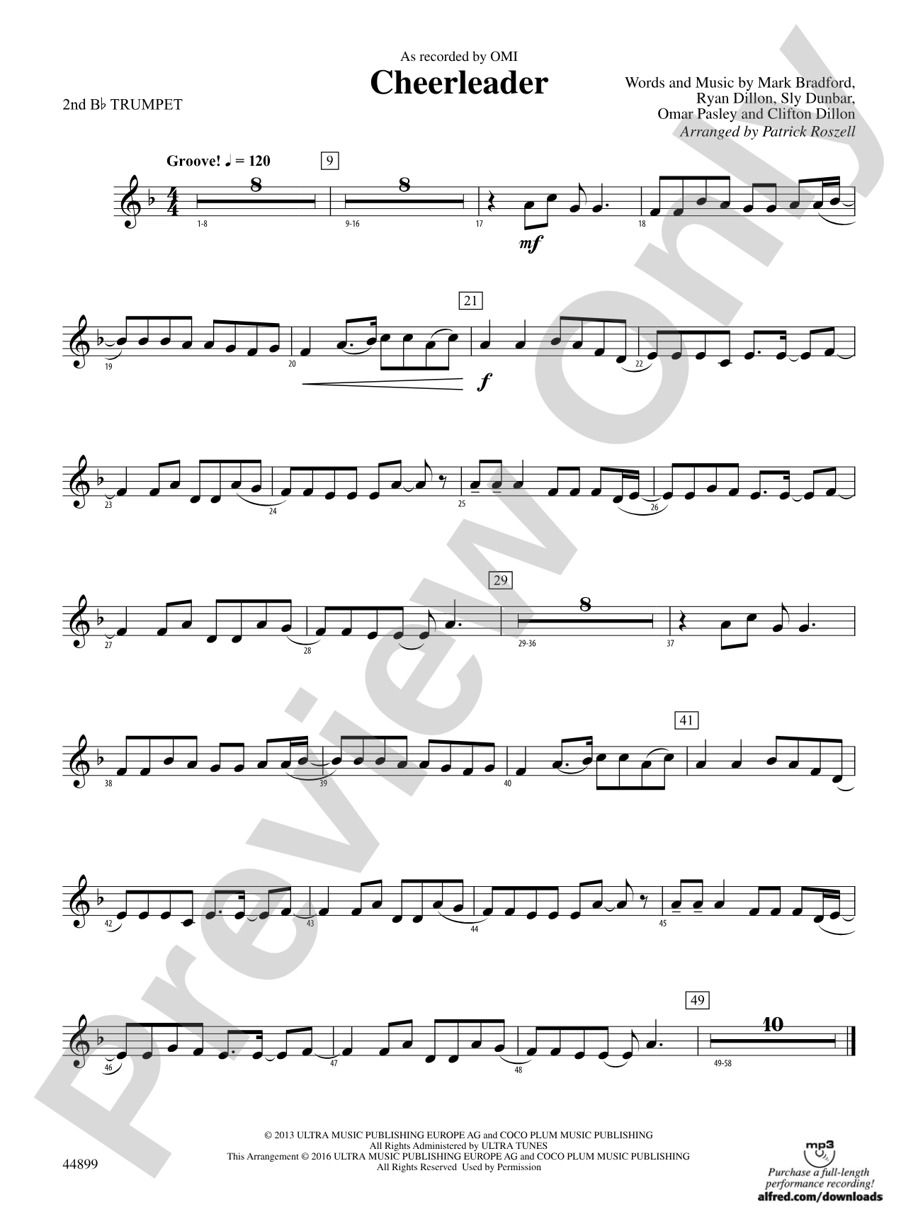 Cheerleader: 2nd B-flat Trumpet