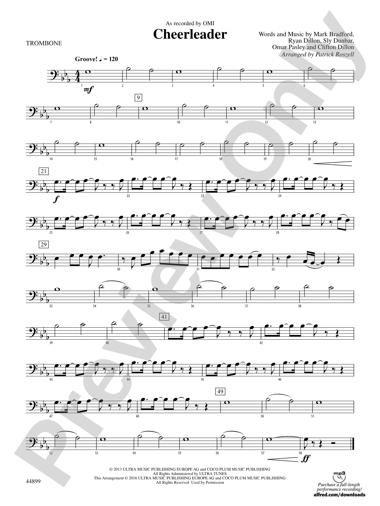 Cheerleader: 1st Trombone