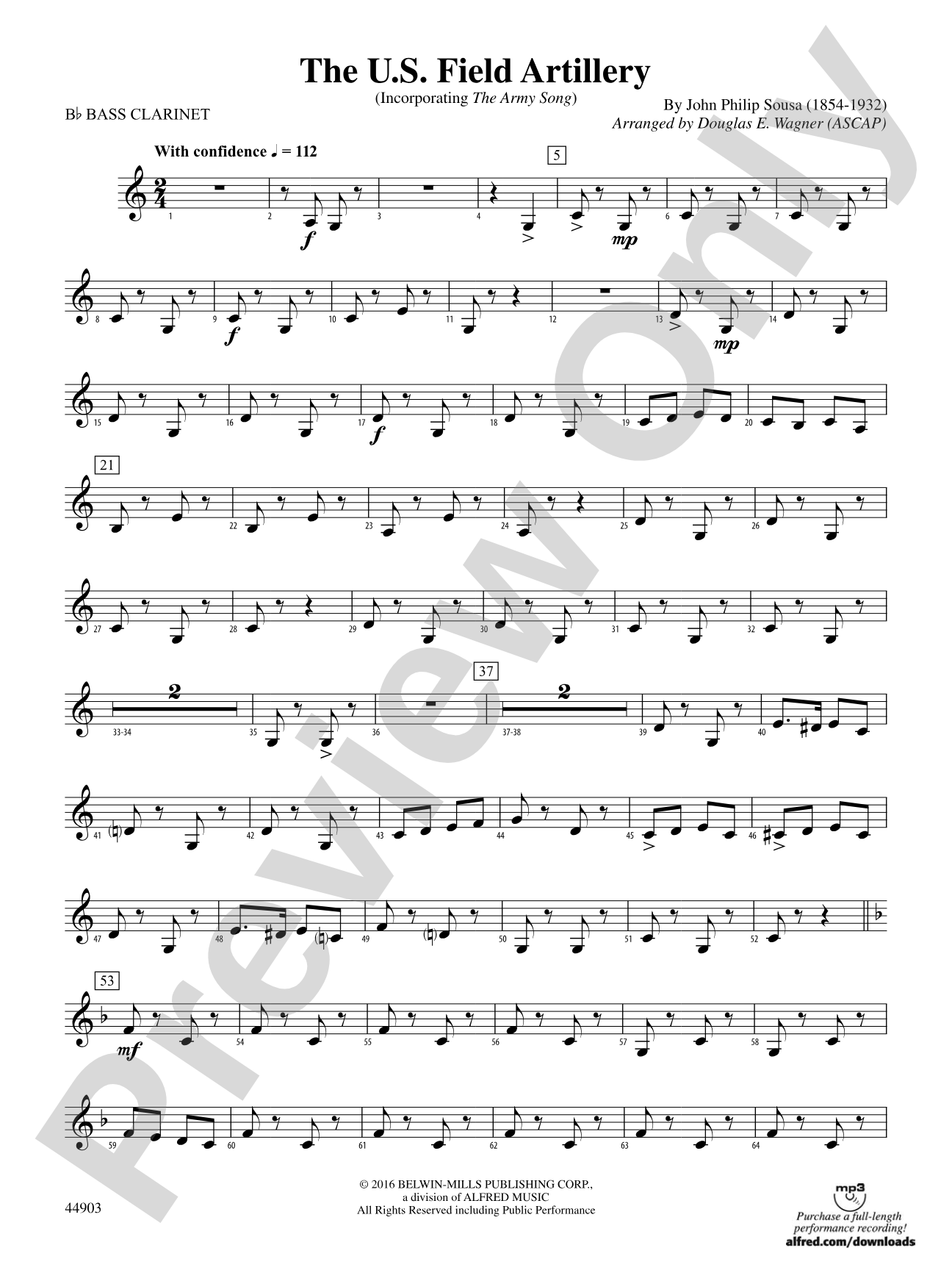 The U.S. Field Artillery: B-flat Bass Clarinet