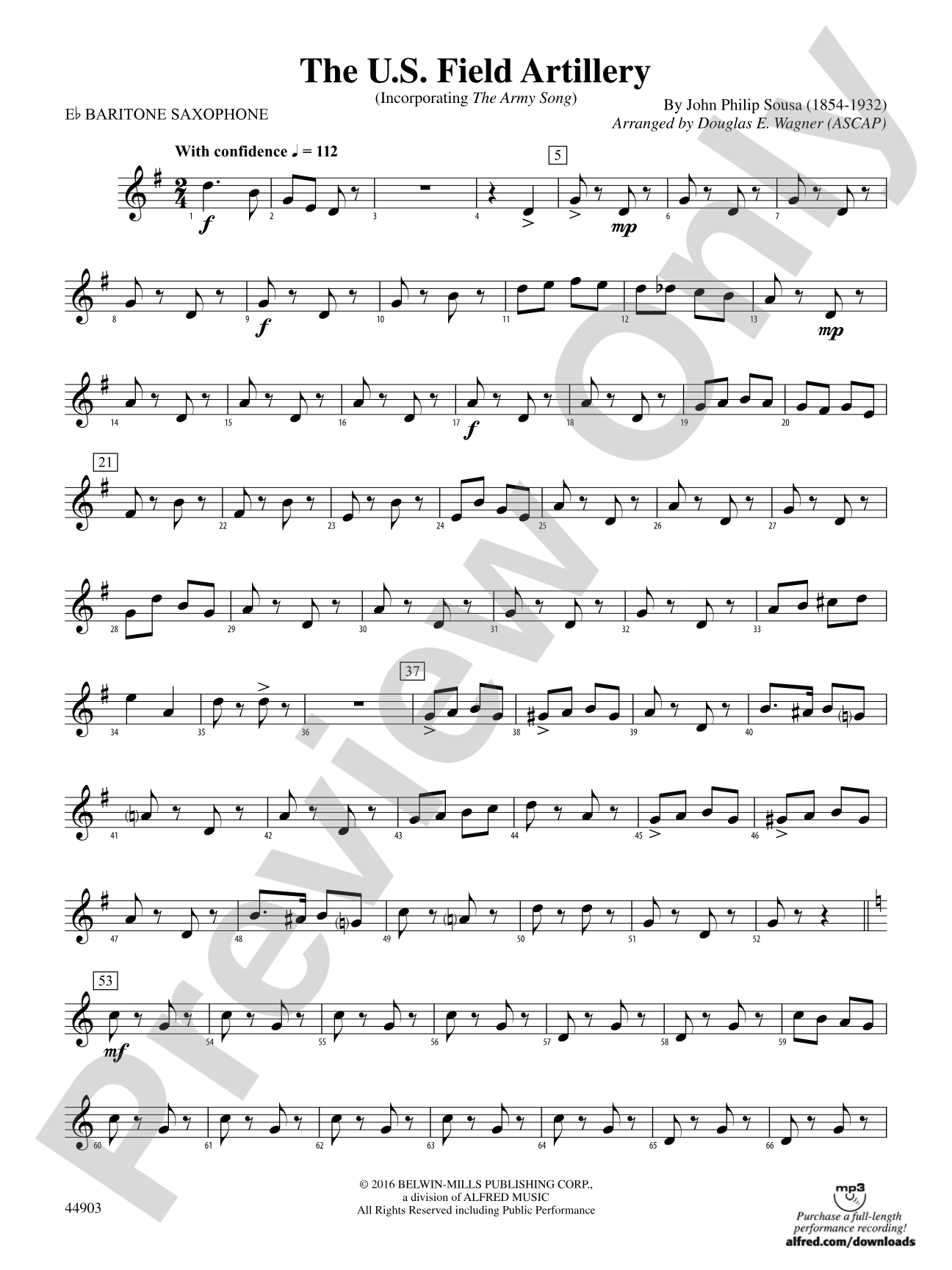 The U.S. Field Artillery: E-flat Baritone Saxophone