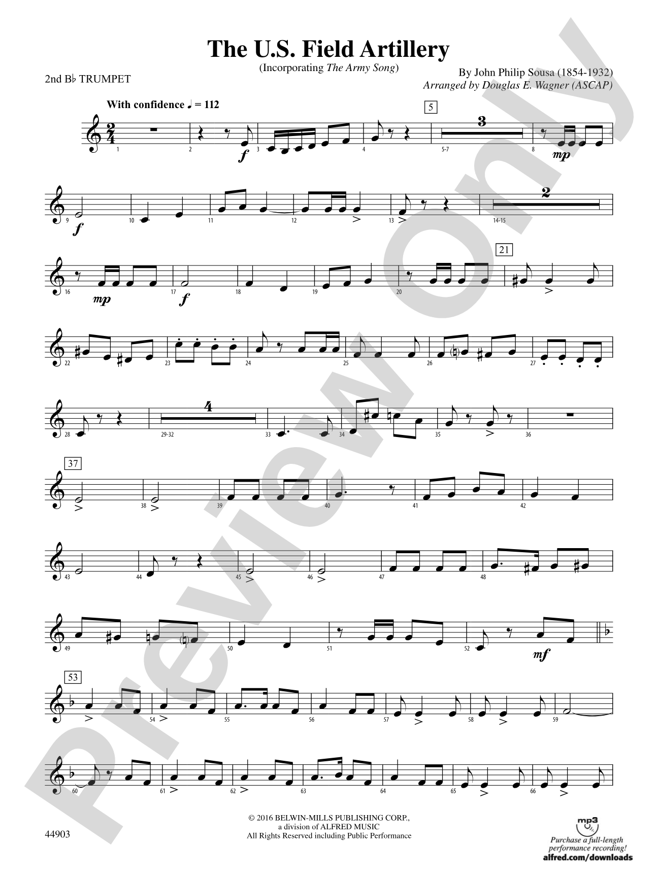 The U.S. Field Artillery: 2nd B-flat Trumpet