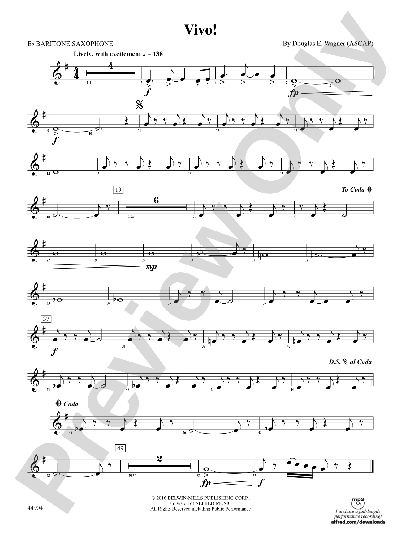 Vivo!: E-flat Baritone Saxophone