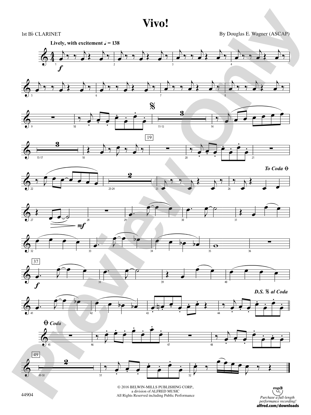 Vivo!: 1st B-flat Clarinet