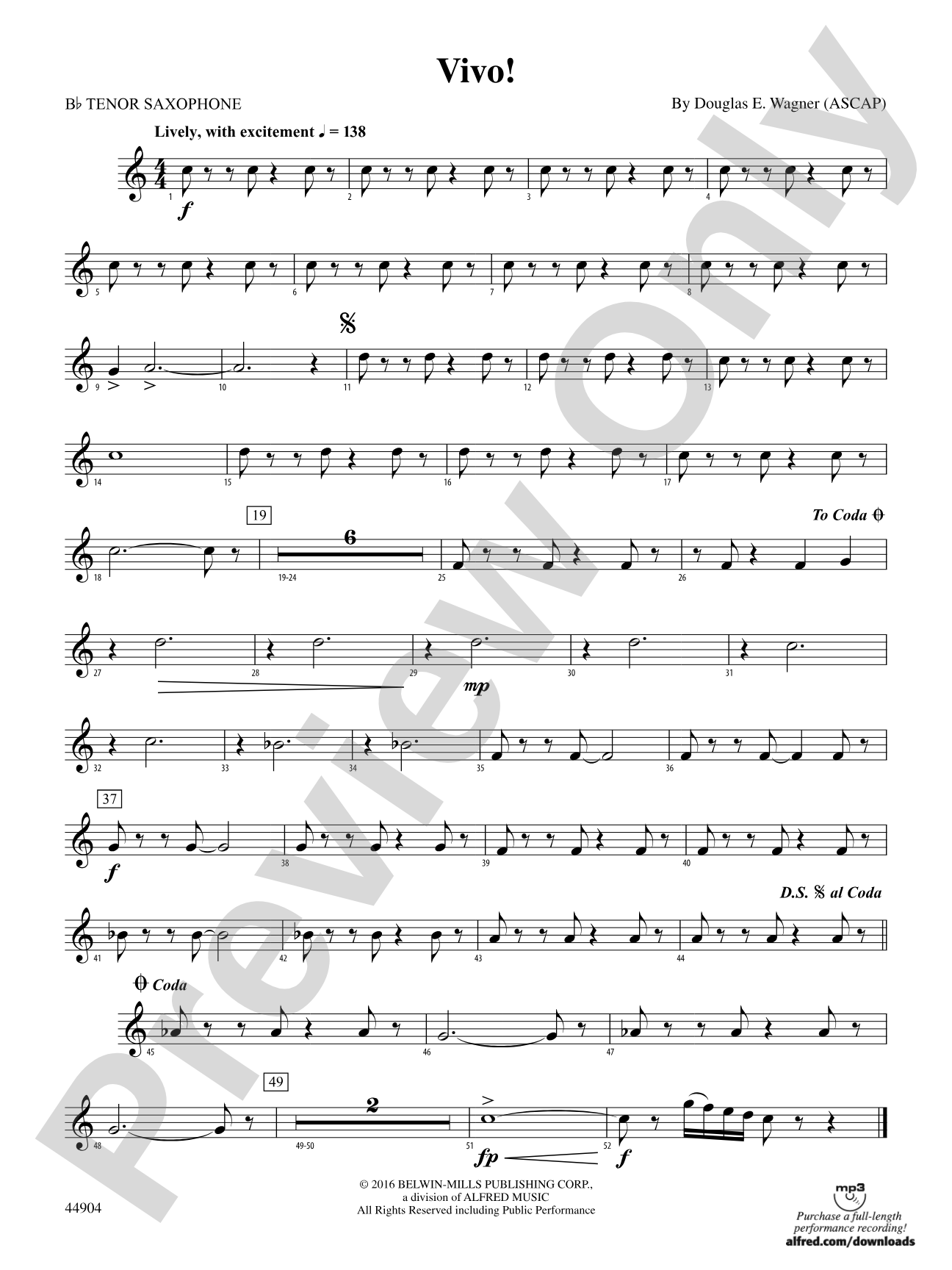Vivo!: B-flat Tenor Saxophone