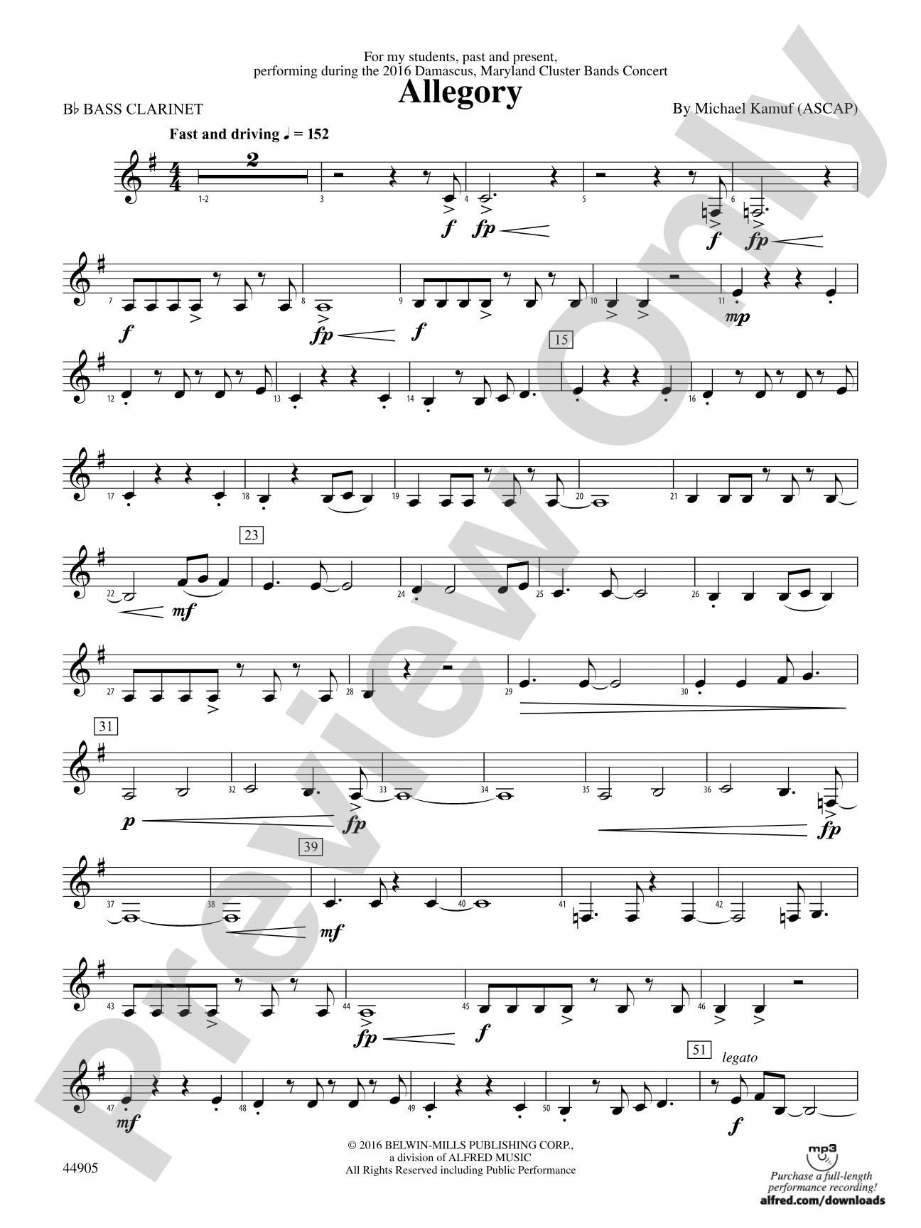 Allegory: B-flat Bass Clarinet