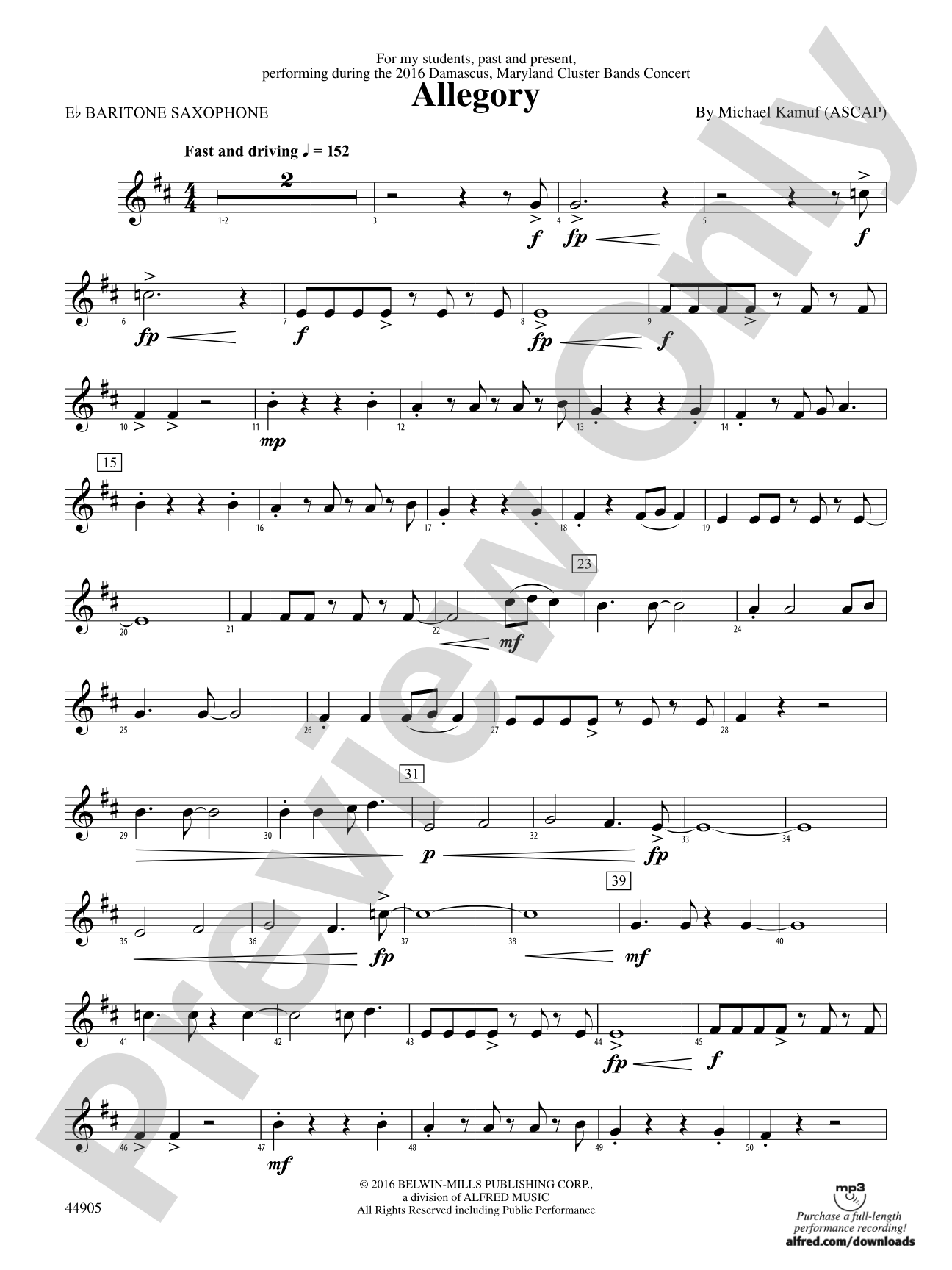 Allegory: E-flat Baritone Saxophone
