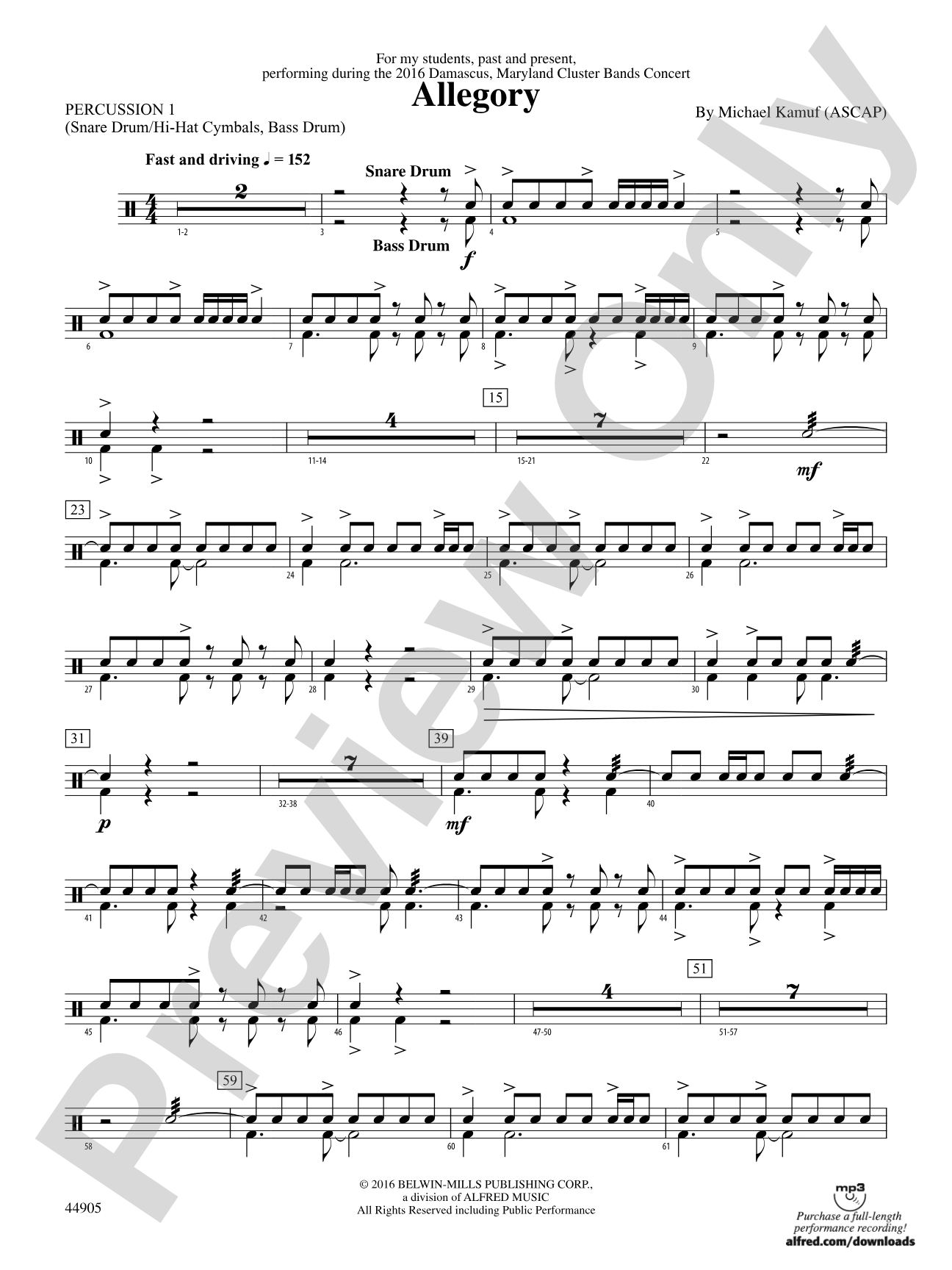 Allegory: 1st Percussion