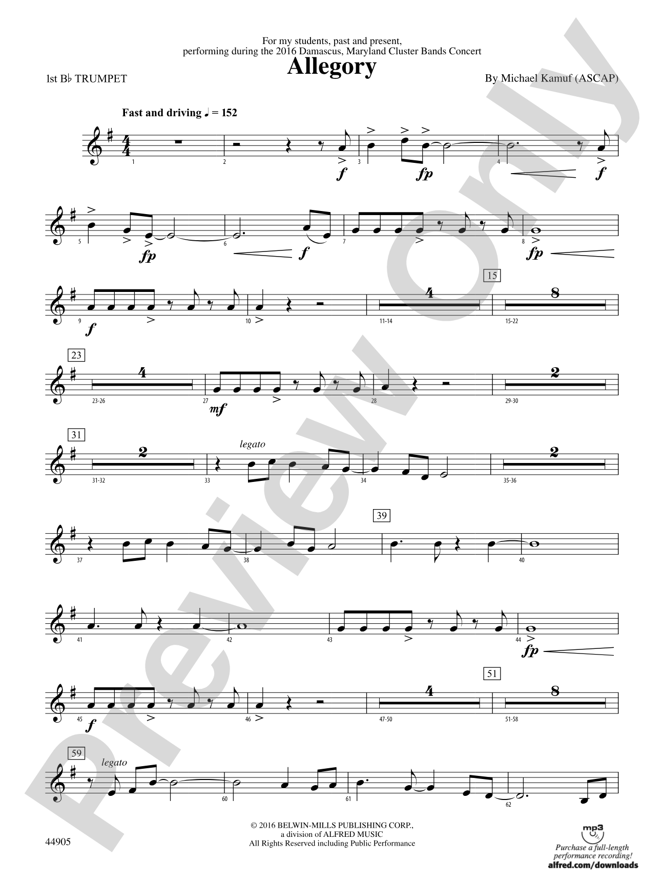 Allegory: 1st B-flat Trumpet