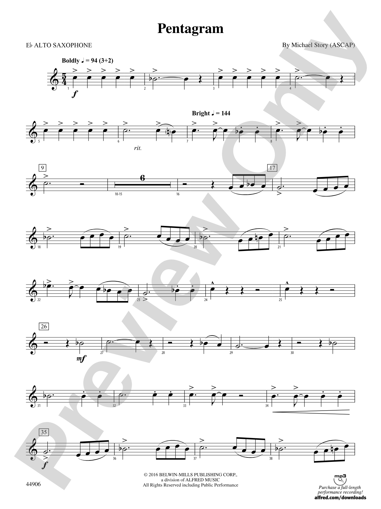 Pentagram: E-flat Alto Saxophone