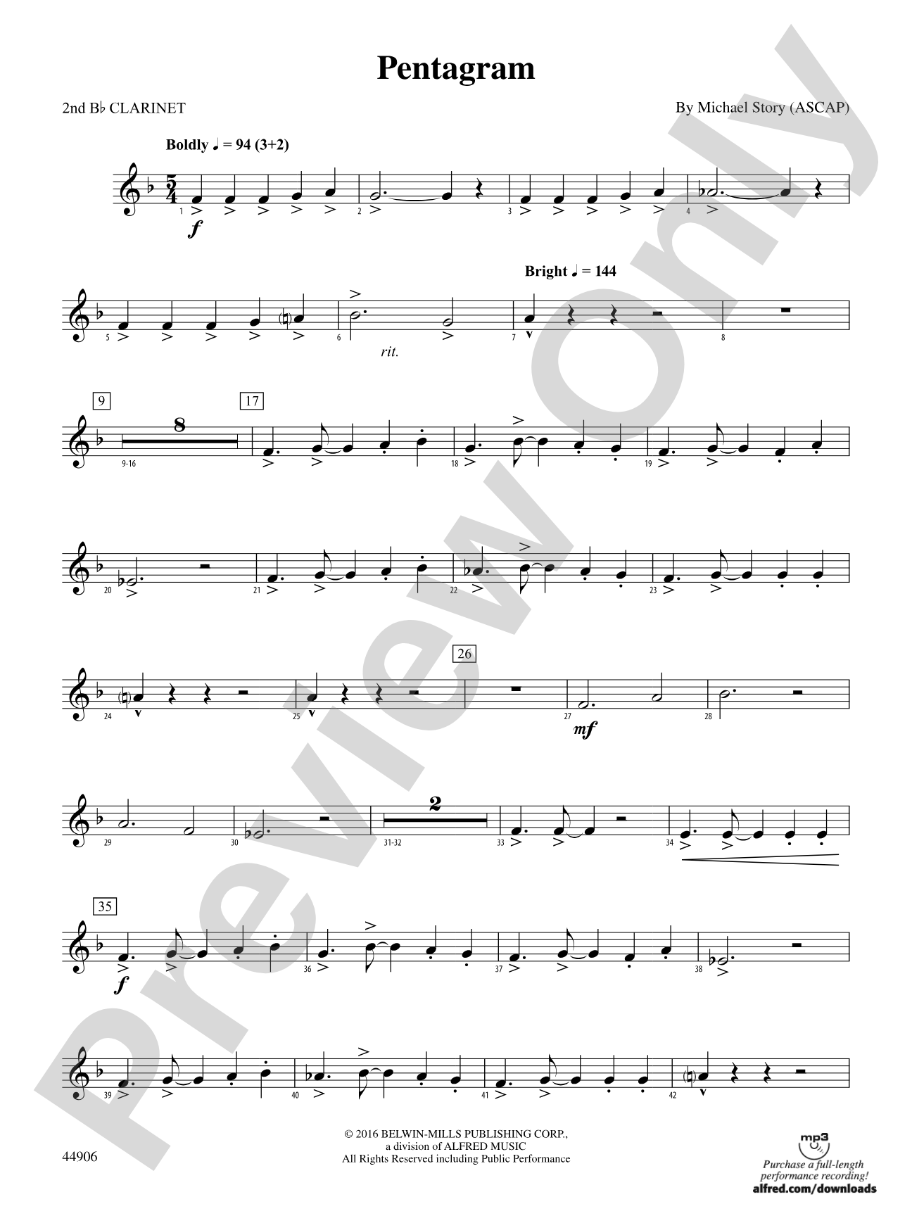 Pentagram: 2nd B-flat Clarinet