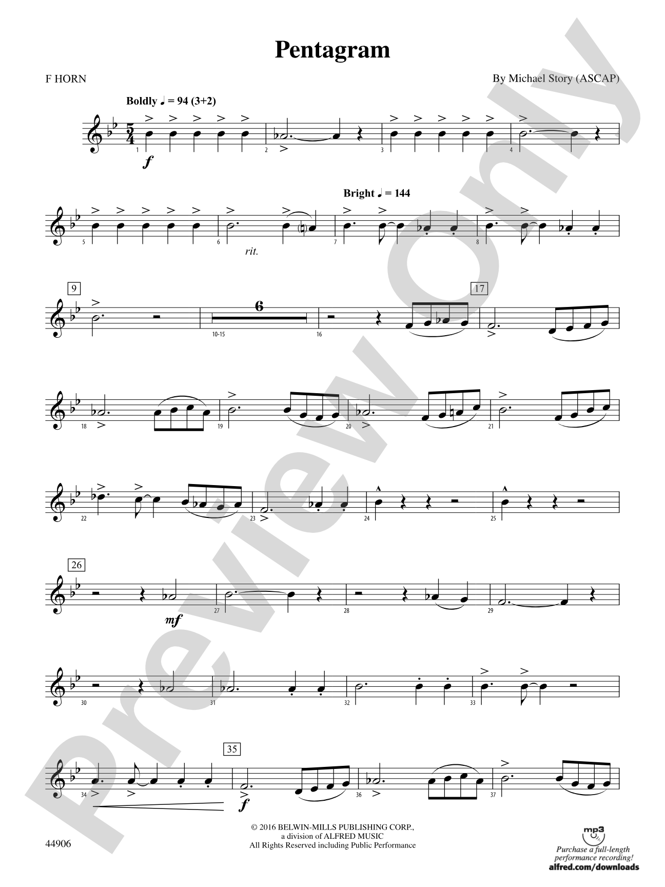 Pentagram: 1st F Horn