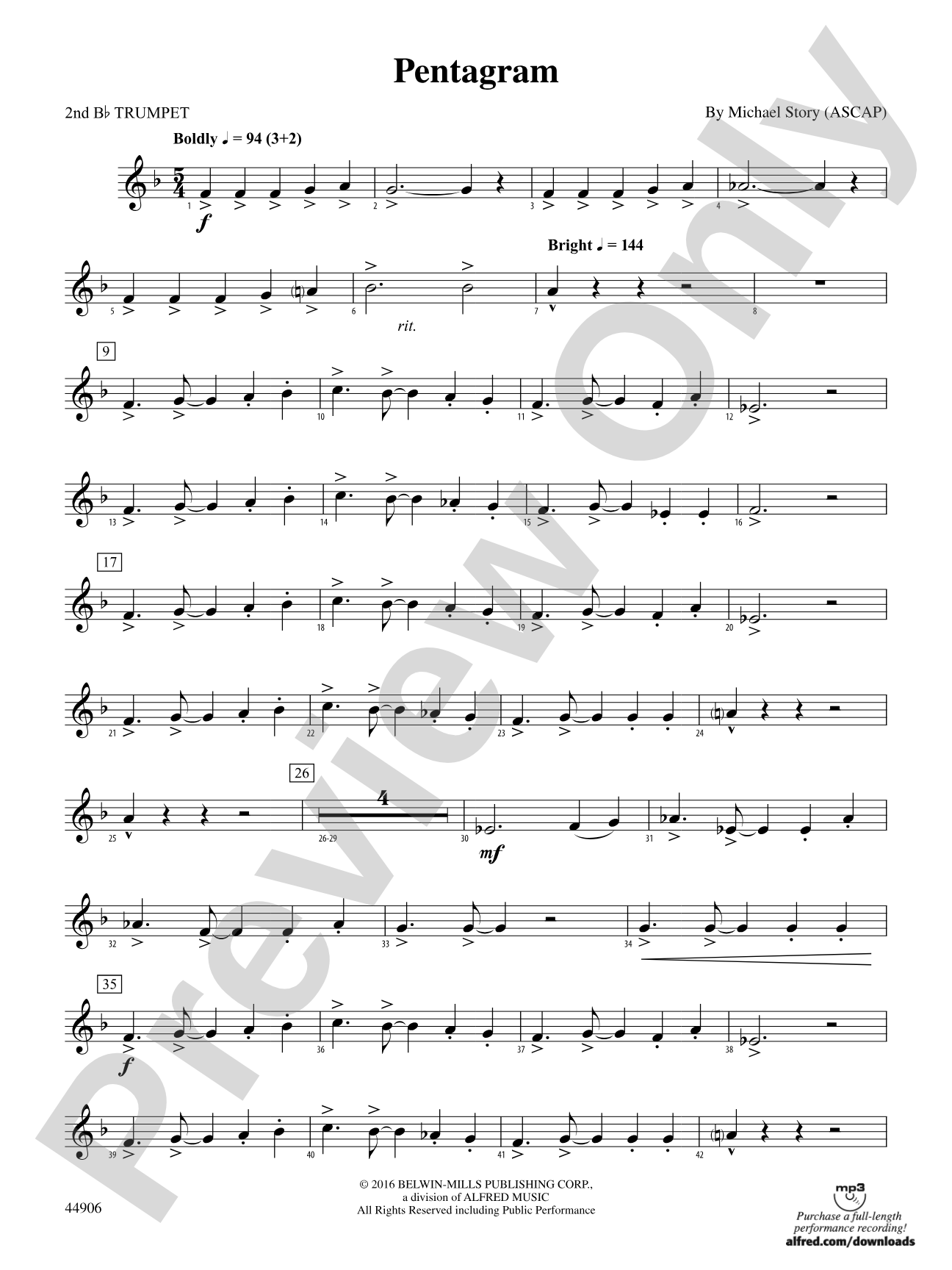 Pentagram: 2nd B-flat Trumpet