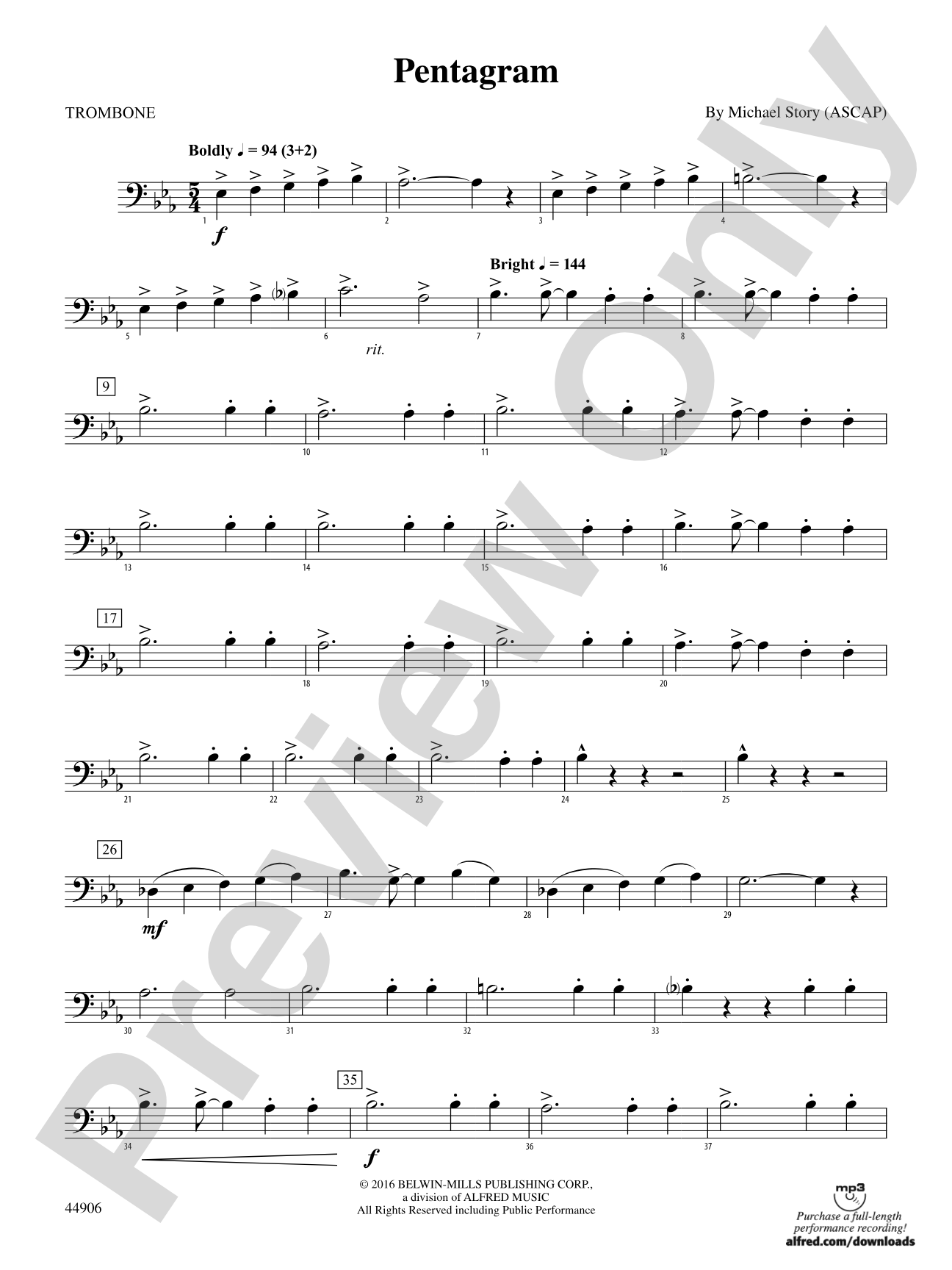 Pentagram: 1st Trombone