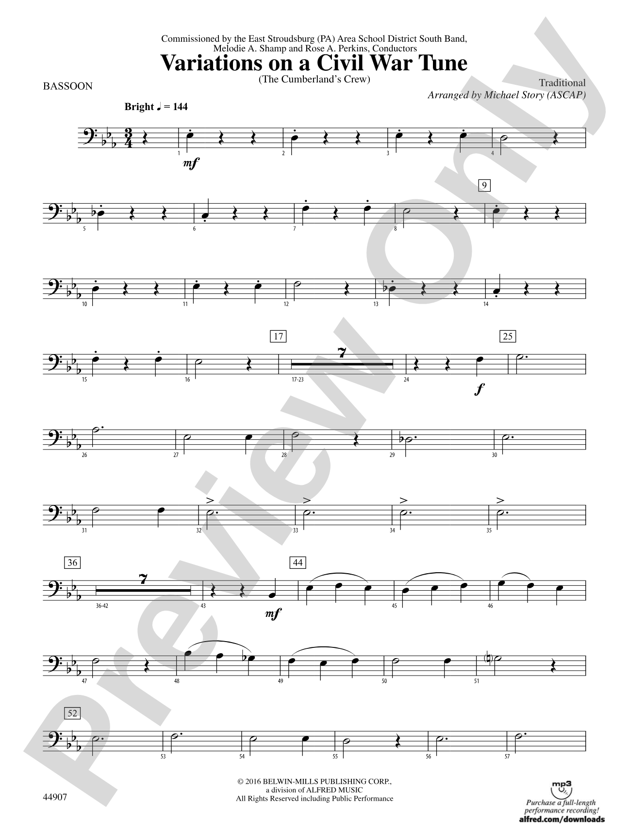 Variations on a Civil War Tune: Bassoon