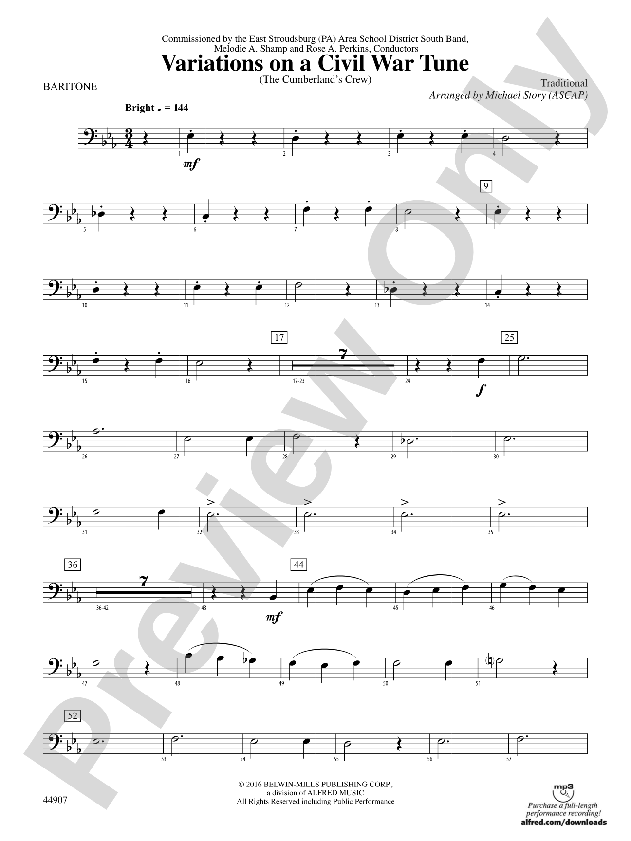 Variations on a Civil War Tune: Baritone B.C.