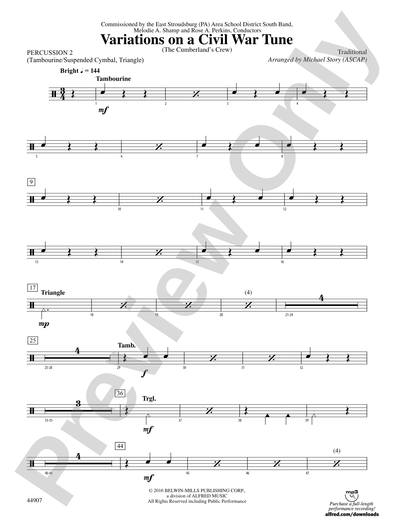Variations on a Civil War Tune: 2nd Percussion