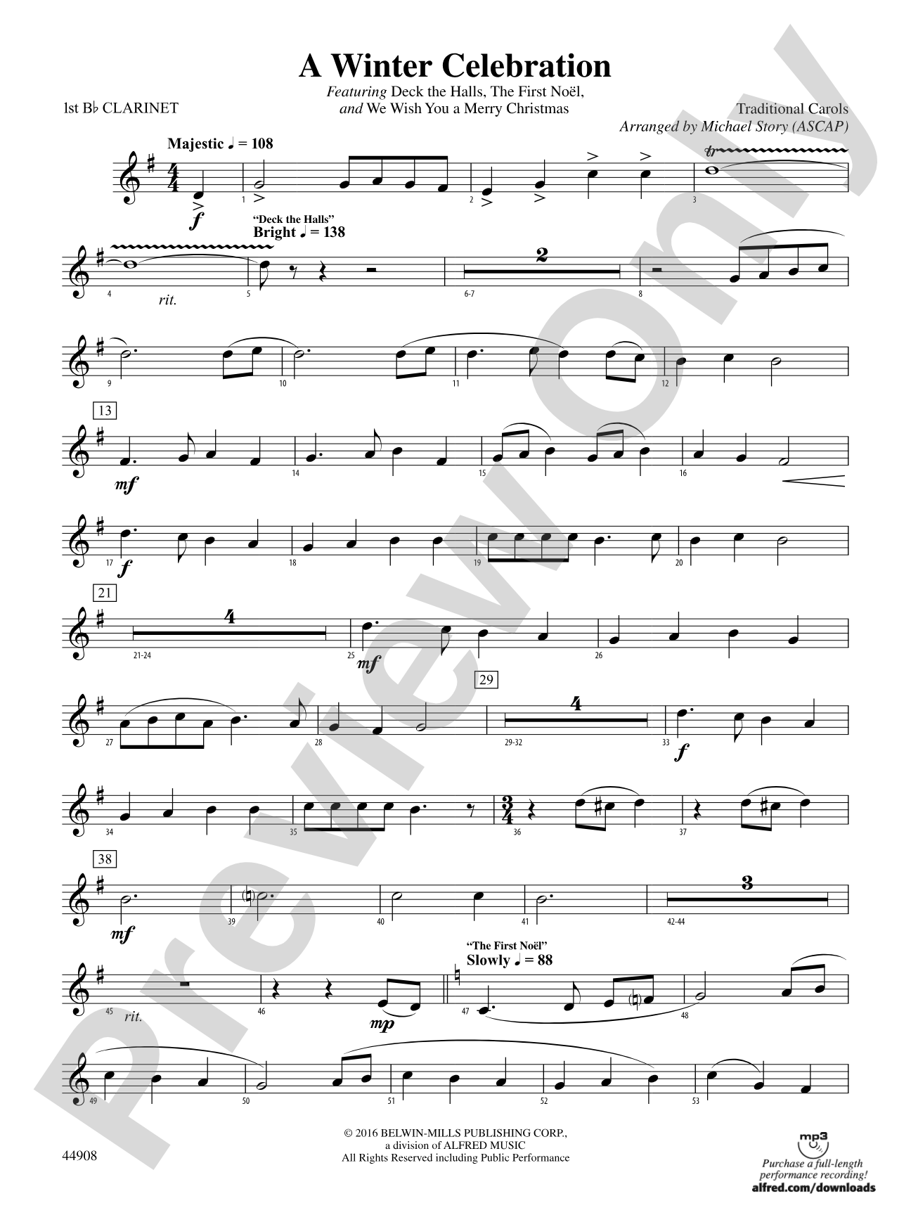 A Winter Celebration: 1st B-flat Clarinet
