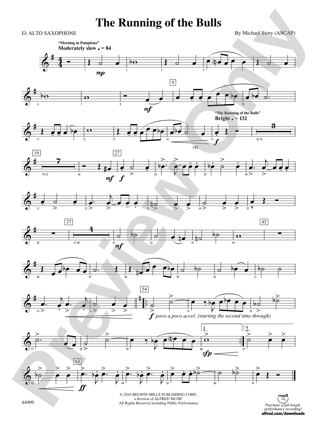 The Running of the Bulls: E-flat Alto Saxophone