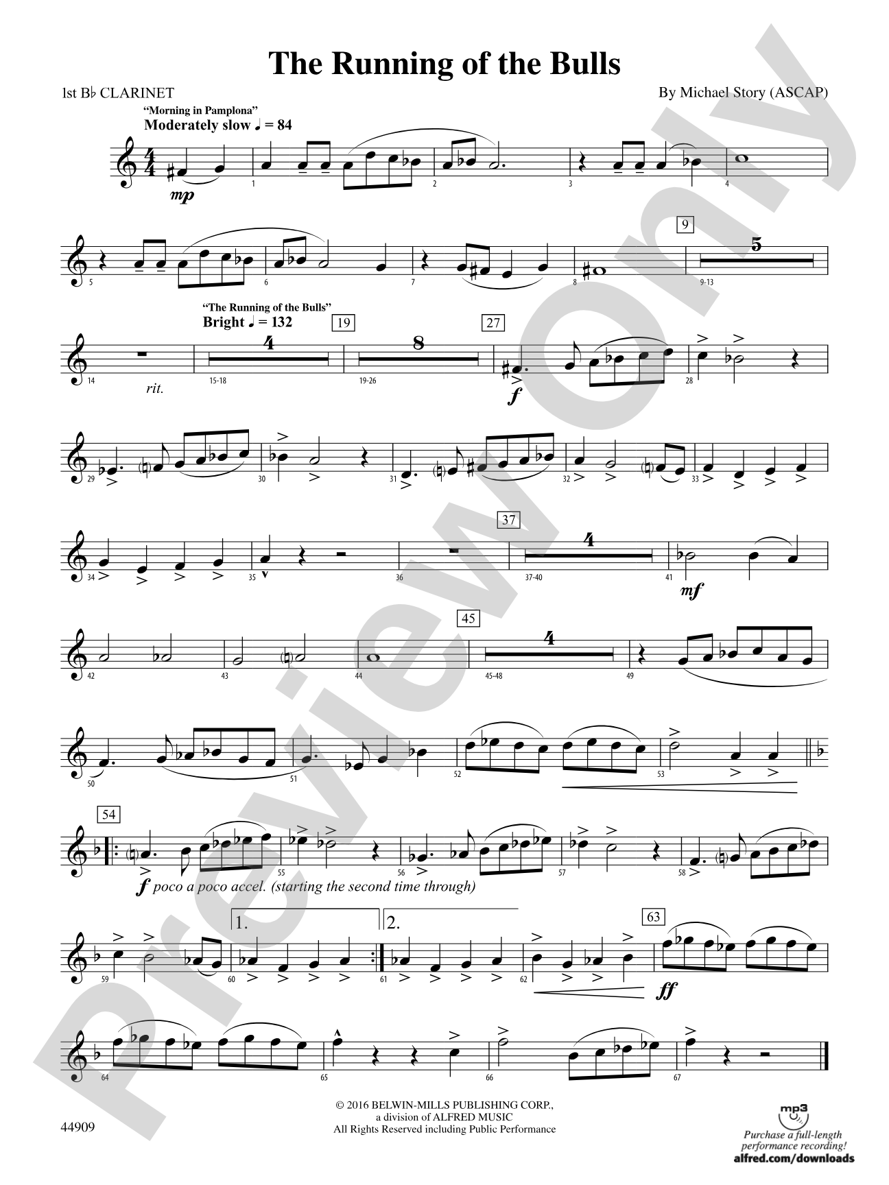 The Running of the Bulls: 1st B-flat Clarinet