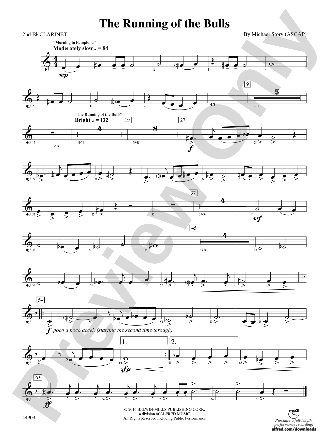 The Running of the Bulls: 2nd B-flat Clarinet