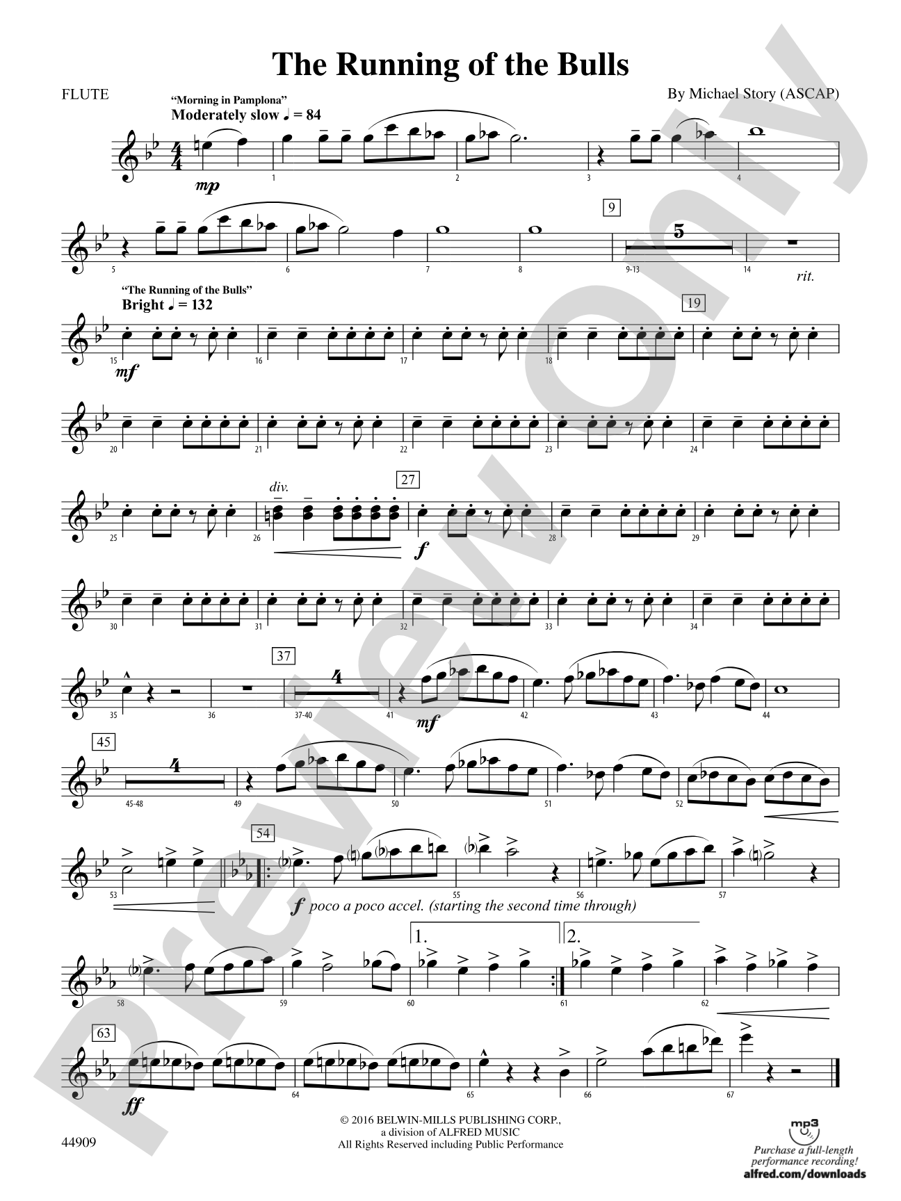 The Running of the Bulls: Flute