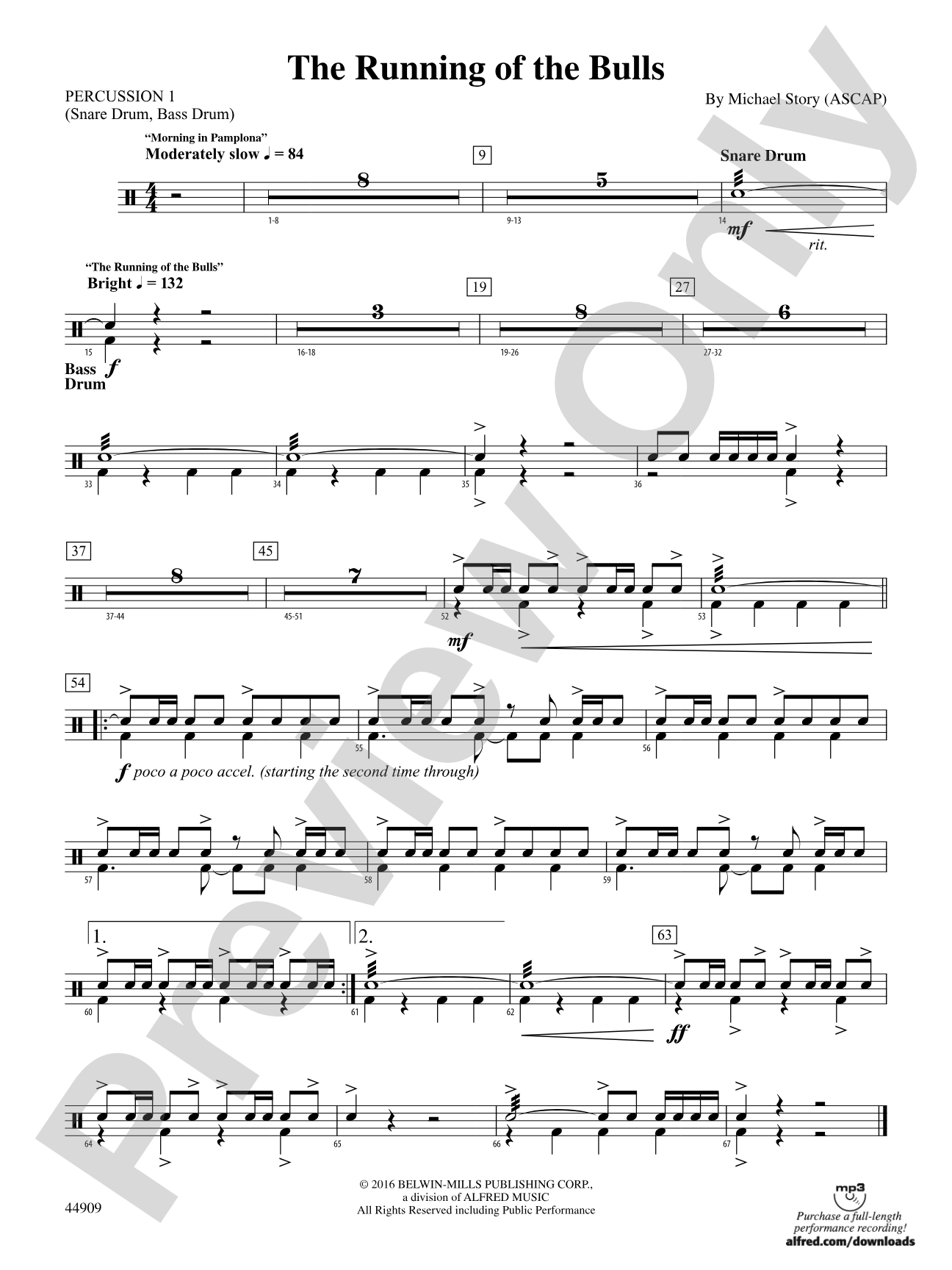 The Running of the Bulls: 1st Percussion