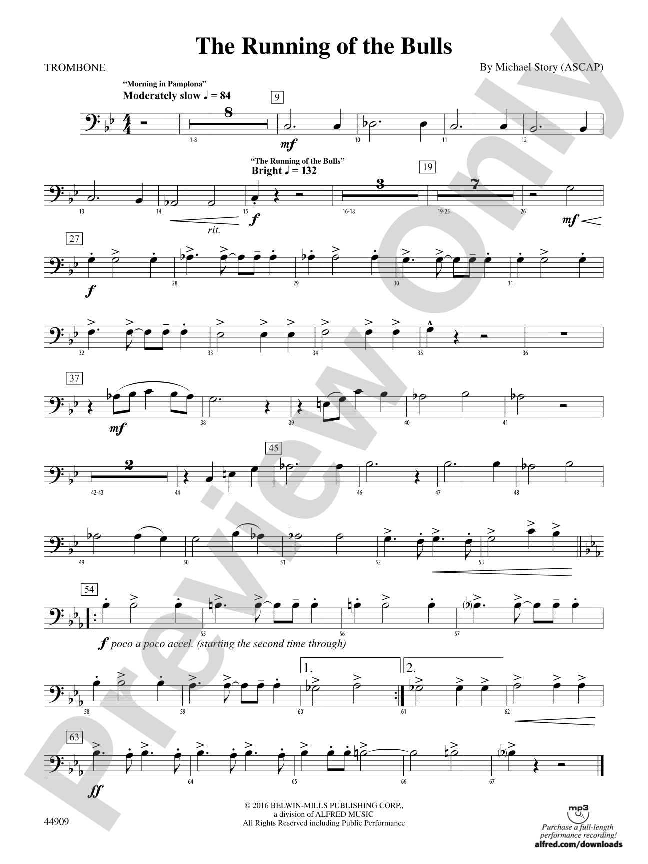 The Running of the Bulls: 1st Trombone