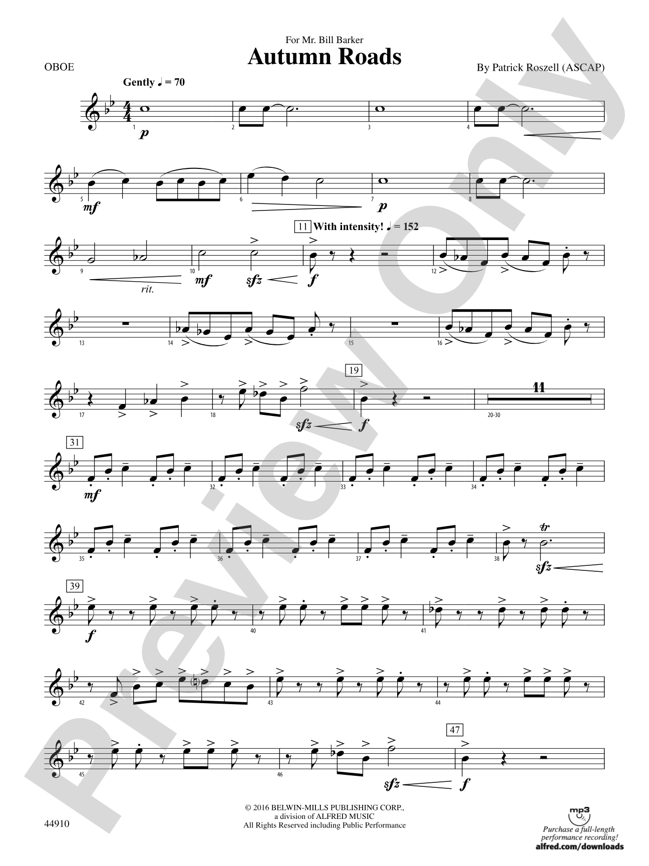 Autumn Roads: Oboe